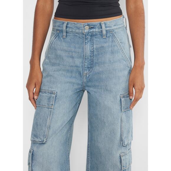 Aritzia x Denim Forum The ’90s Millie Hi-Rise Wide Leg Cargo Jeans Size 30 - Picture 2 of 8